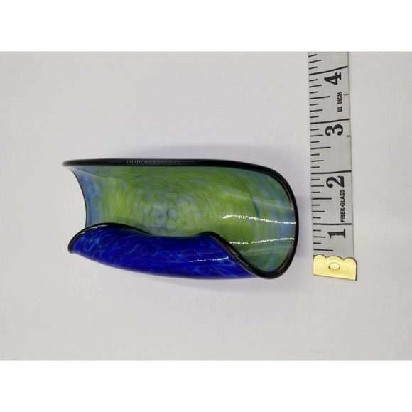 Thames Glass Signed Hand Blown Glass Art Glass Photo Picture Card Holder Display - Picture 9 of 10